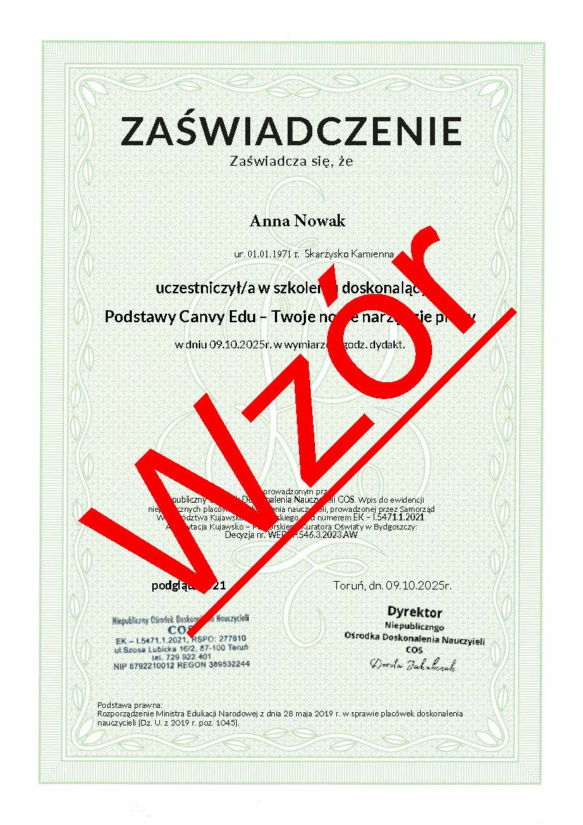 Zaswiadczenie COS1