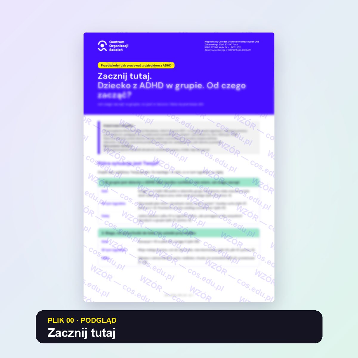 Jak pracować z dzieckiem z ADHD. Przedszkole 2 Jak pracować z dzieckiem z ADHD. Przedszkole - obrazek 2