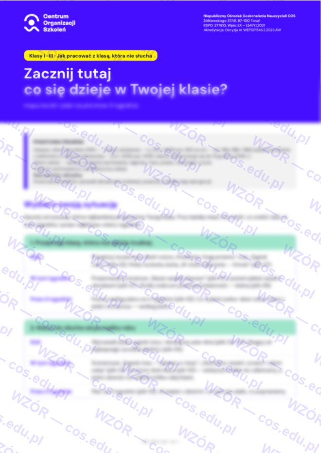 Podgląd: Jak pracować z klasą, która nie słucha (klasy I–III)